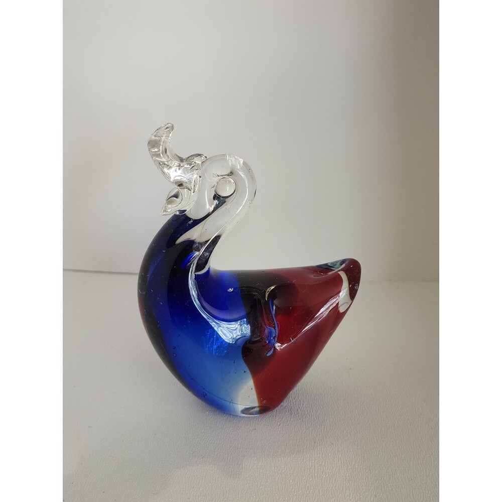 Murano Style Paperweight Duck